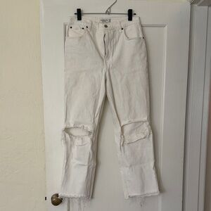 Abercrombie White Distressed Jeans